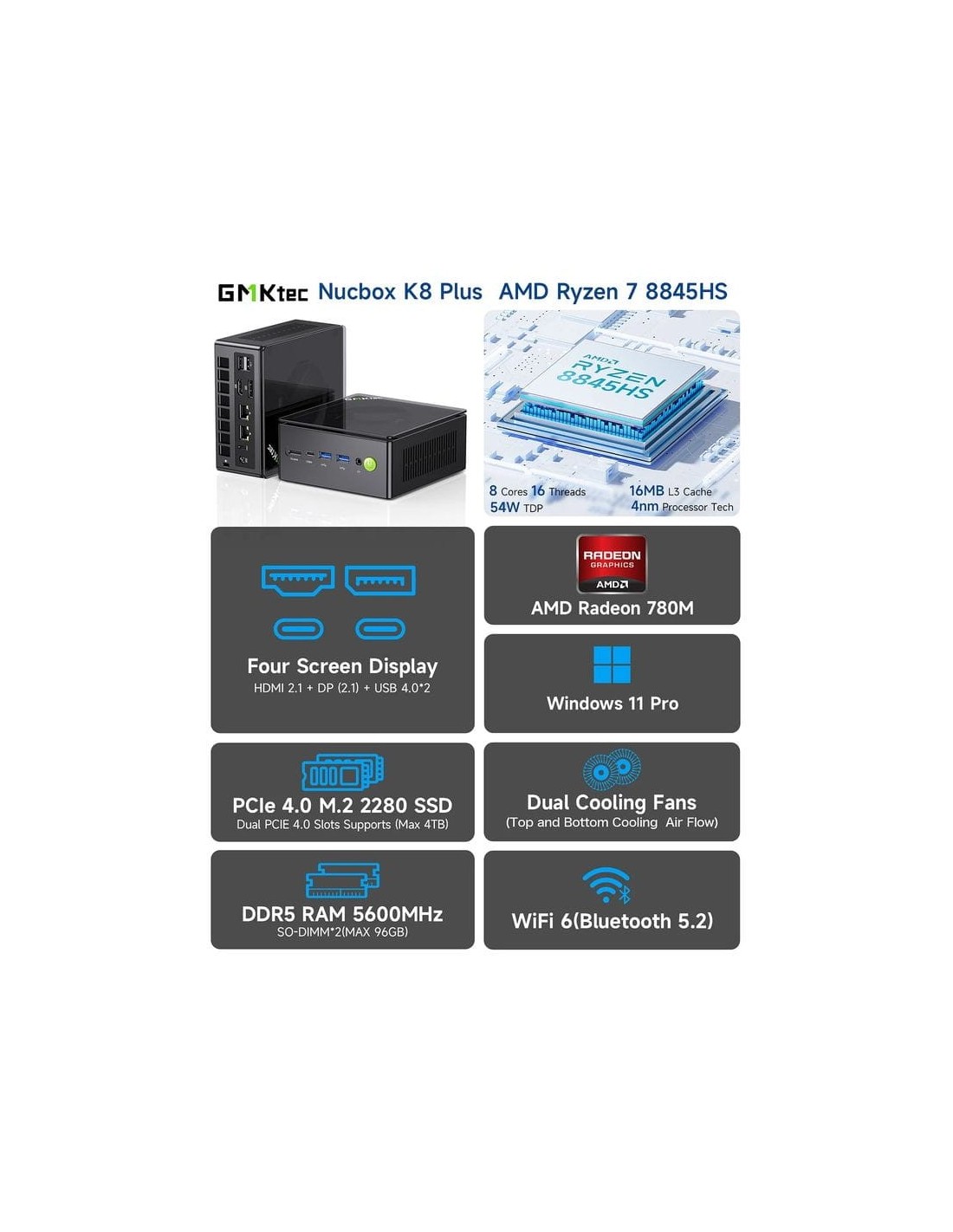 Mini PC GMKtec NucBox K8 Plus 16GB/512GB en Logroño