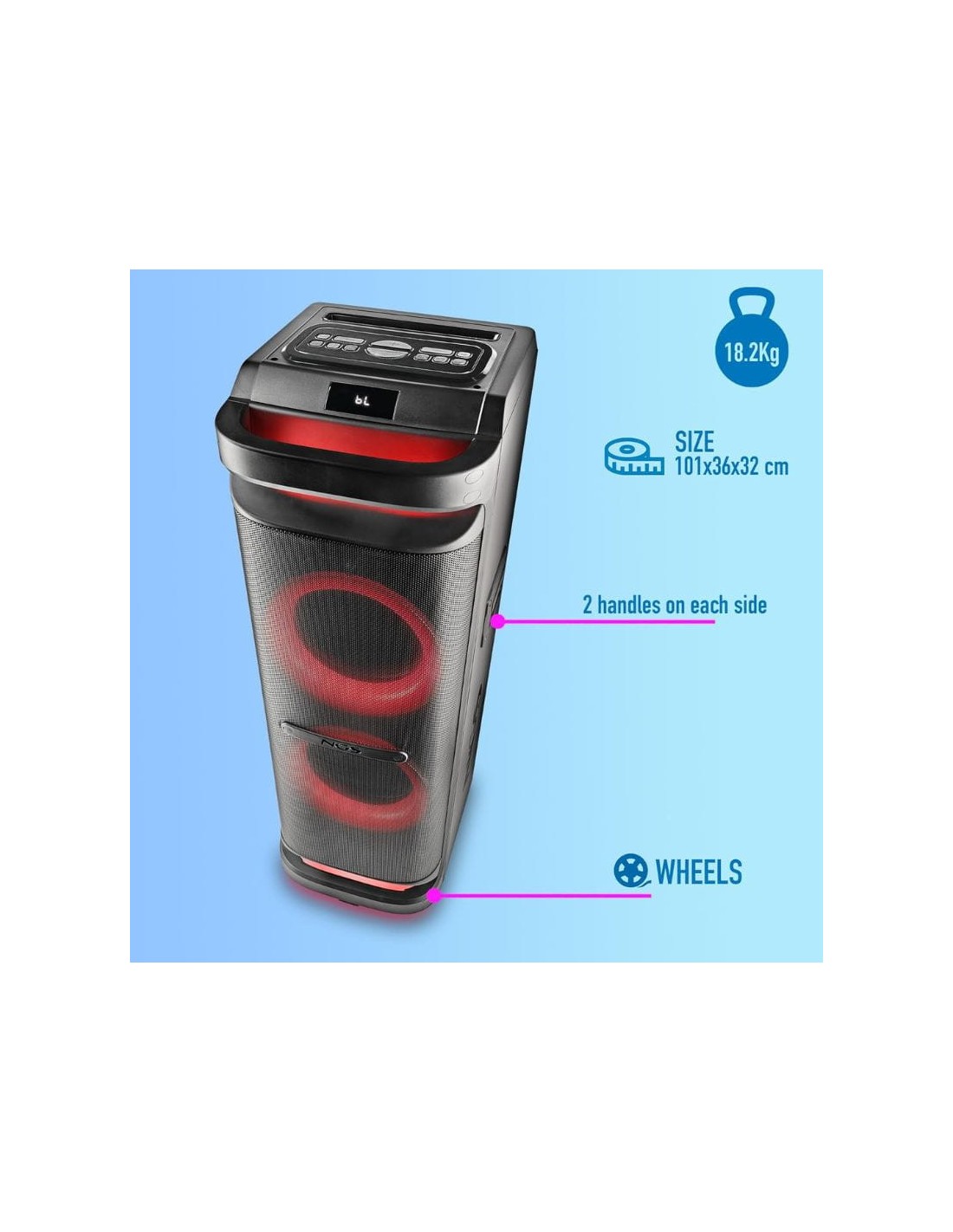 Altavoz de fiesta NGS Wild Space 3 en Logroño