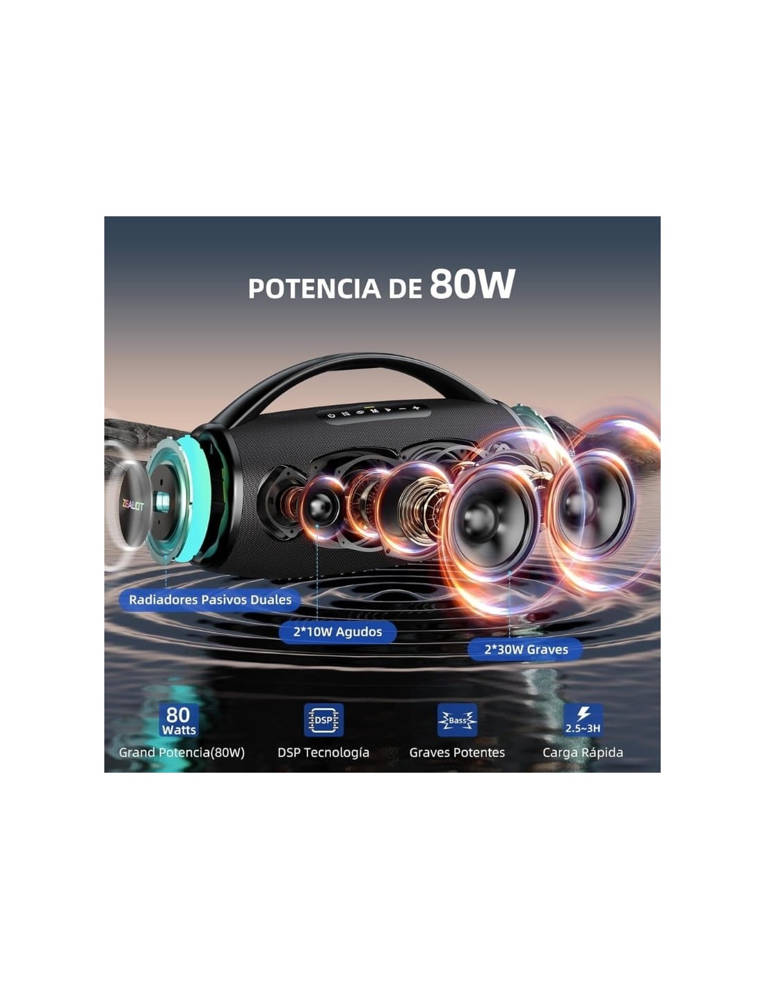 Altavoz Bluetooth Zealot S97 en Logroño