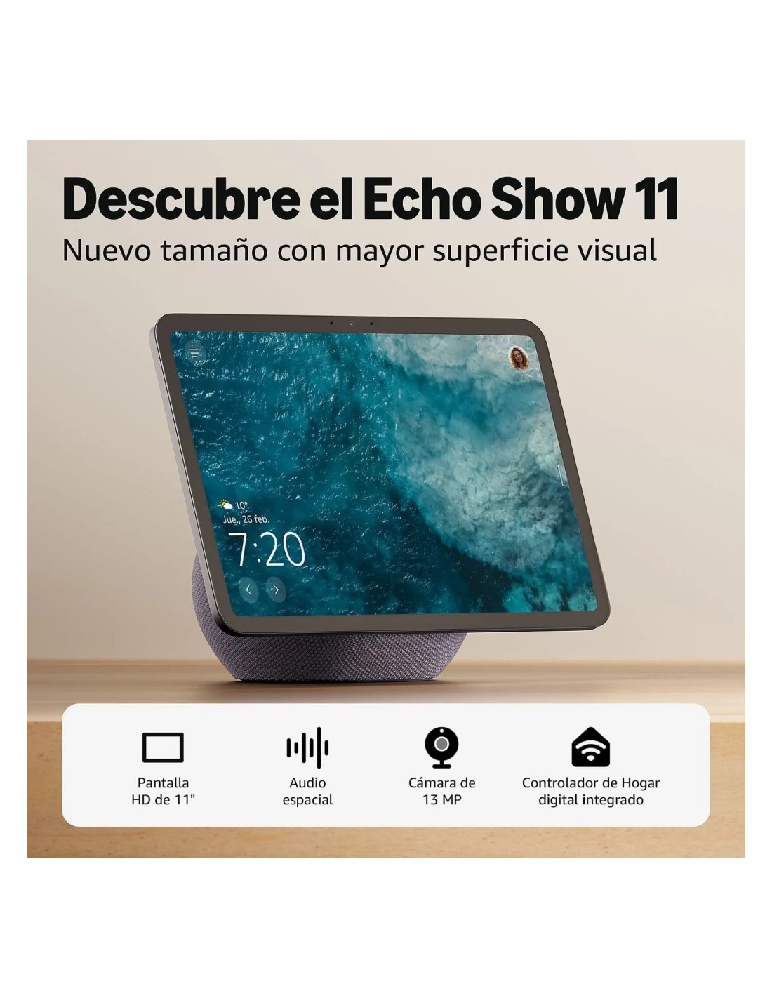 Altavoz inteligente Amazon Echo Show 11 Matter Bluetooth WiFi