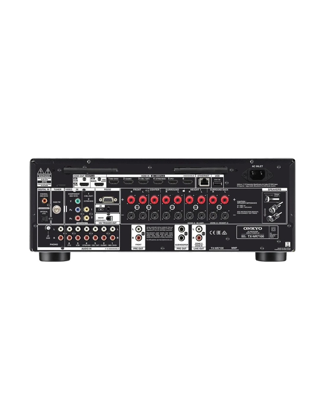 Onkyo TX-NR7100 Dolby Atmos DTS:X /canal WiFi AirPlay Receptor AV