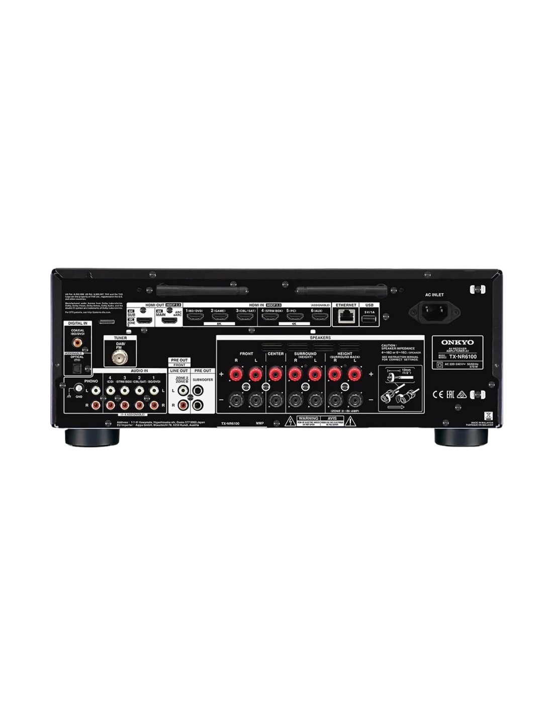 Onkyo TX-NR6100 Dolby Atmos DTS:X Bluetooth WiFi AirPlay Receptor AV