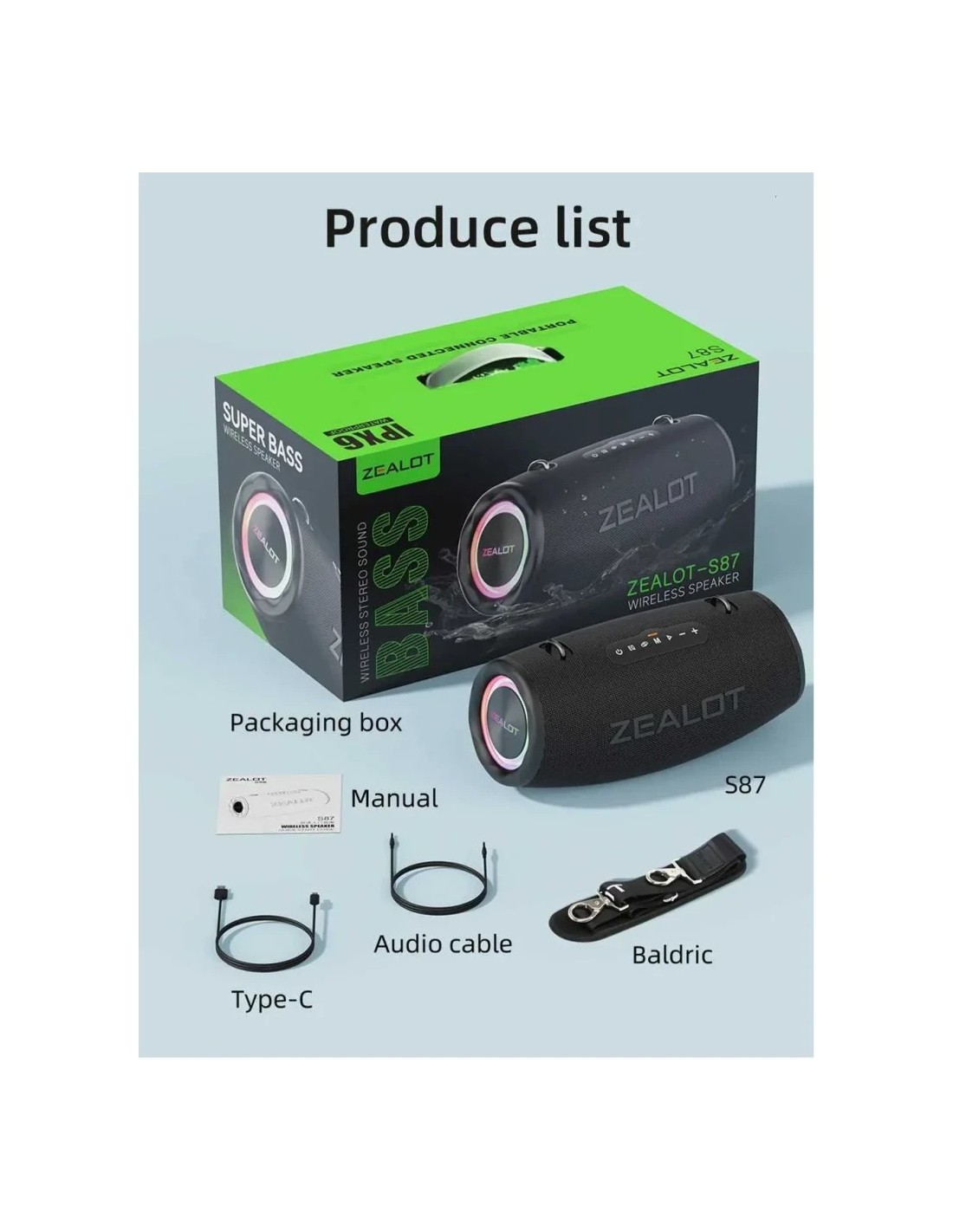 Altavoz Bluetooth Zealot S87 en Logroño
