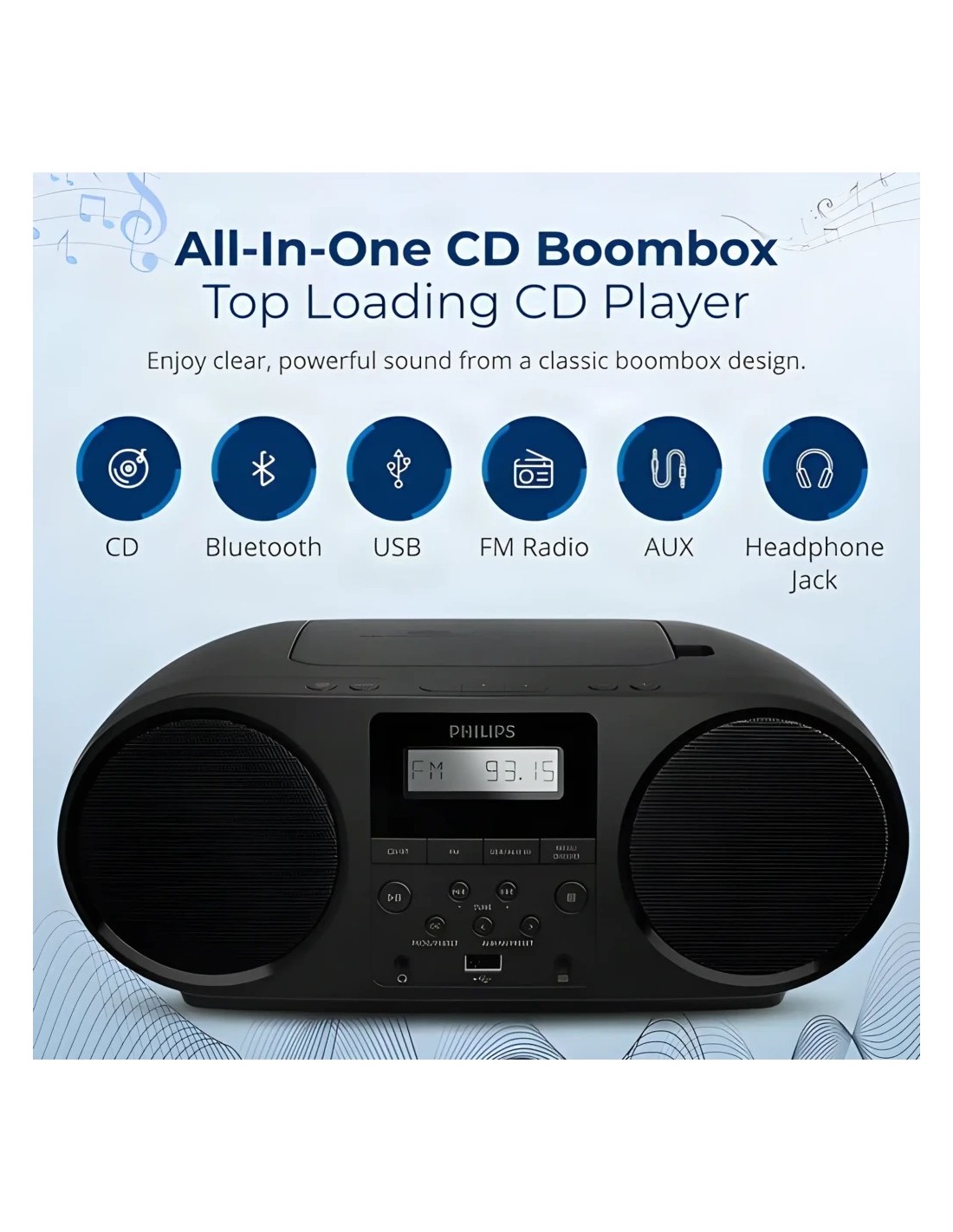 Philips TAZ6000/10 DAB, DAB+, FM Bluetooth Reproductor de CD portátil