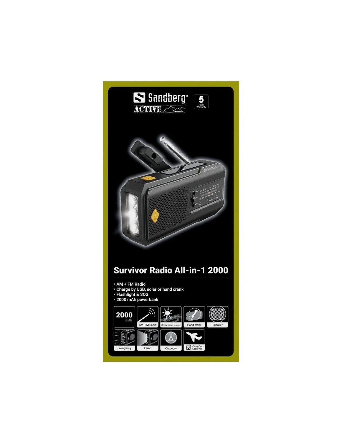 Sandberg Survivor FM/AM Batería Radio recargable en Logroño