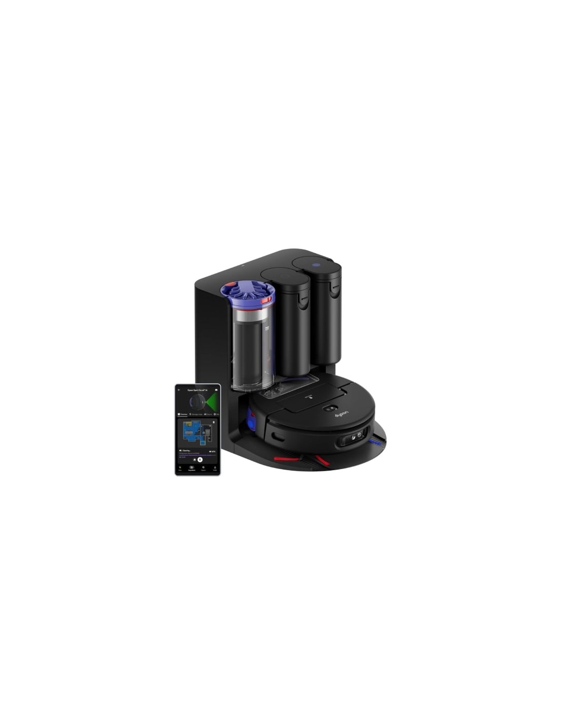 Robot Aspirador Dyson Spot+Scrub AI Friegasuelos control por WiFi Negr