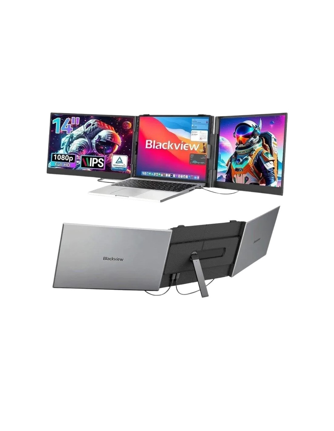 Monitor portátil doble Blackview DCM6 14 pulgadas Full HD IPS 5ms USB-