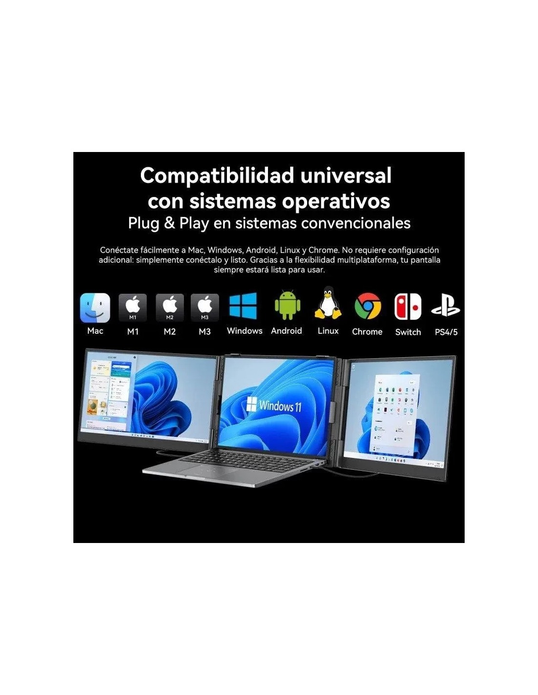 Monitor portátil doble Blackview DCM6 14 pulgadas Full HD IPS 5ms USB-