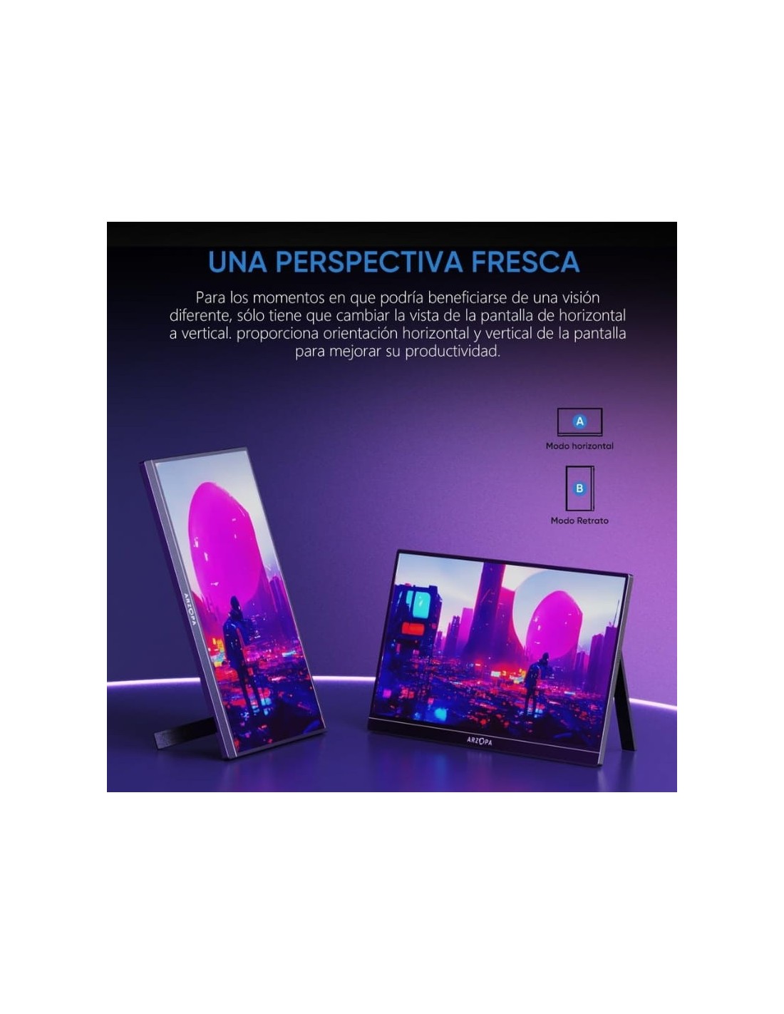 Monitor portátil Arzopa Z1FC Gris con funda 16,1 pulgadas Full HD IPS 