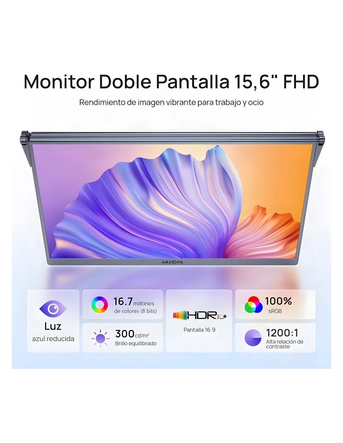 Monitor portátil Arzopa E1 Dual Screen 15,6 pulgadas Full HD IPS 60Hz