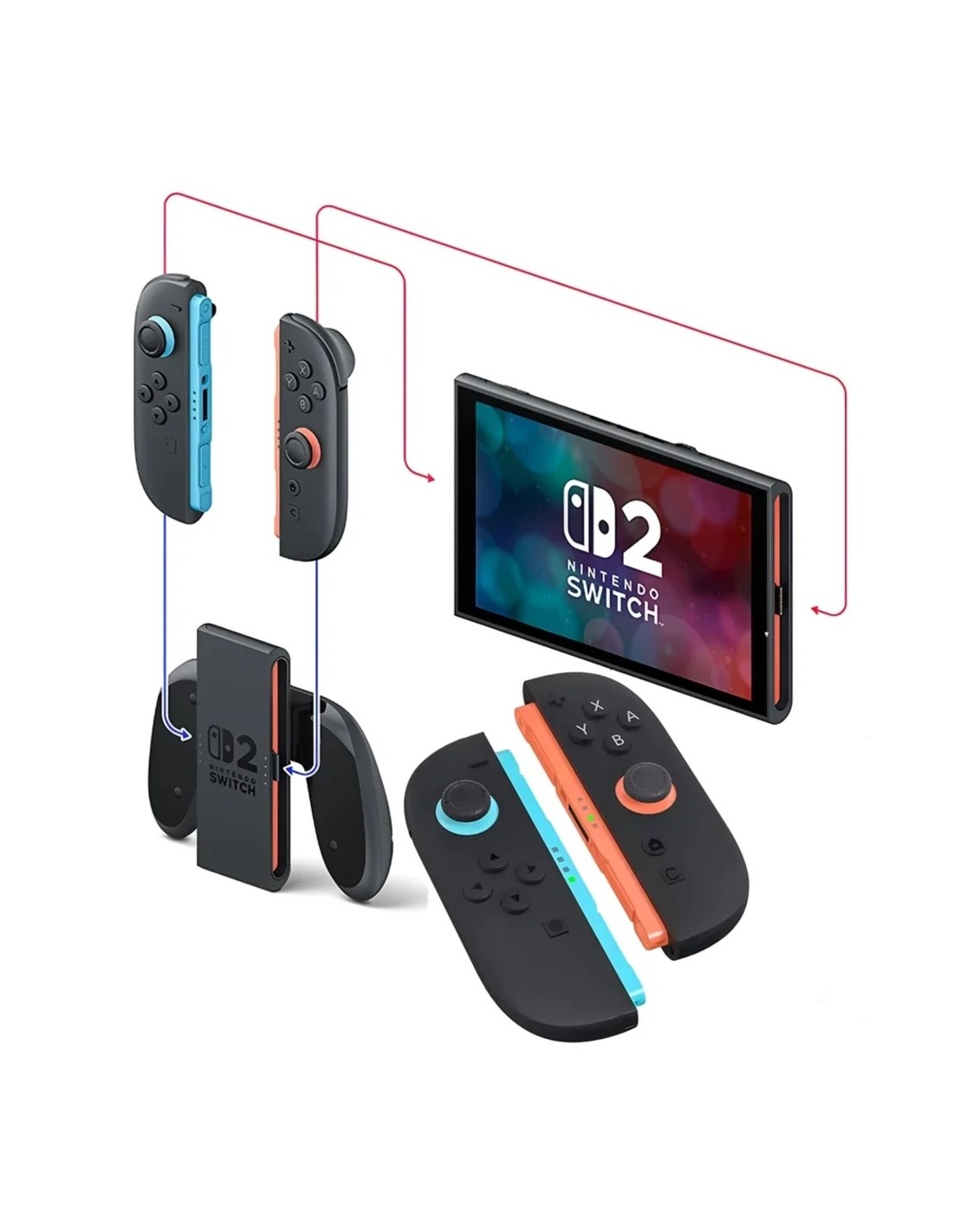 Mando inalámbrico Magnetic Set S2 compatible con Switch 2 Azul/Rojo Bl