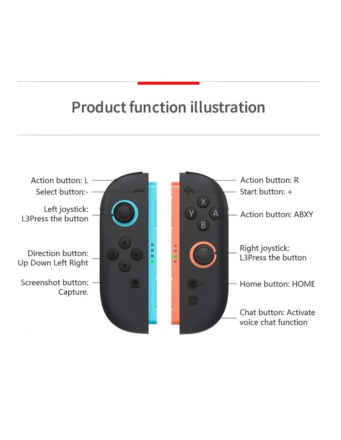 Mando inalámbrico Magnetic Set S2 compatible con Switch 2 Azul/Rojo Bl
