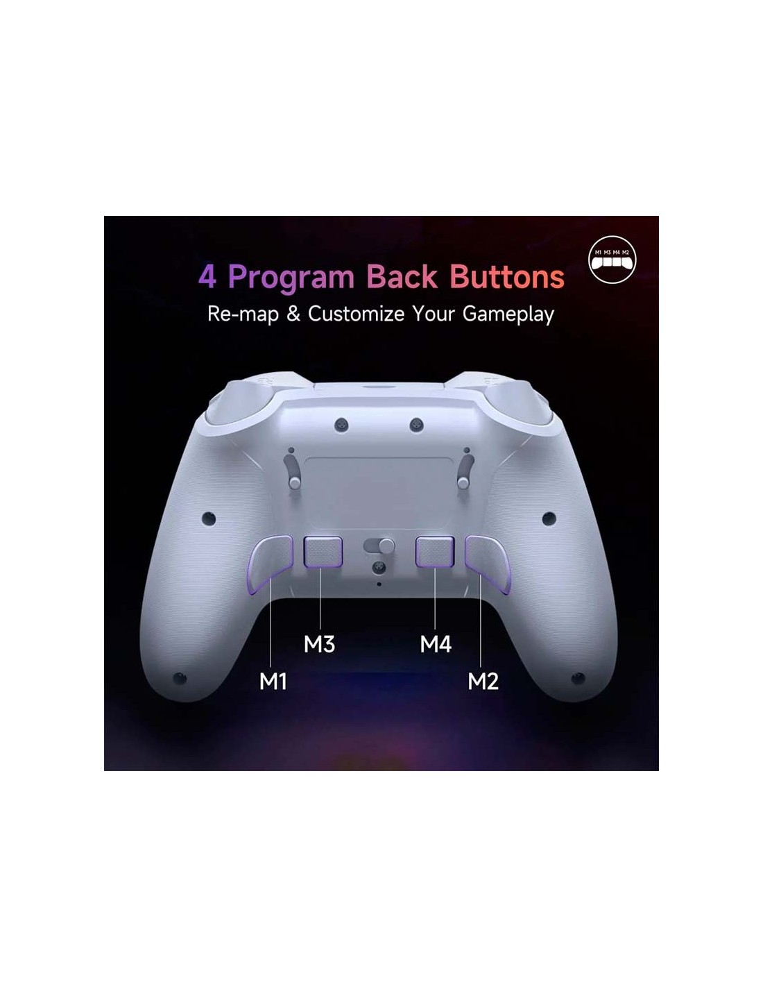 Gamepad EasySMX X20 Blanco con Botones Mecánicos para PC, Switch y Sma