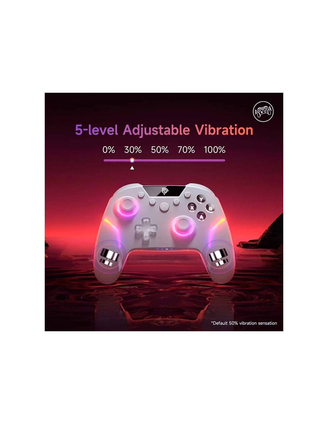 Gamepad EasySMX X20 Blanco con Botones Mecánicos para PC, Switch y Sma