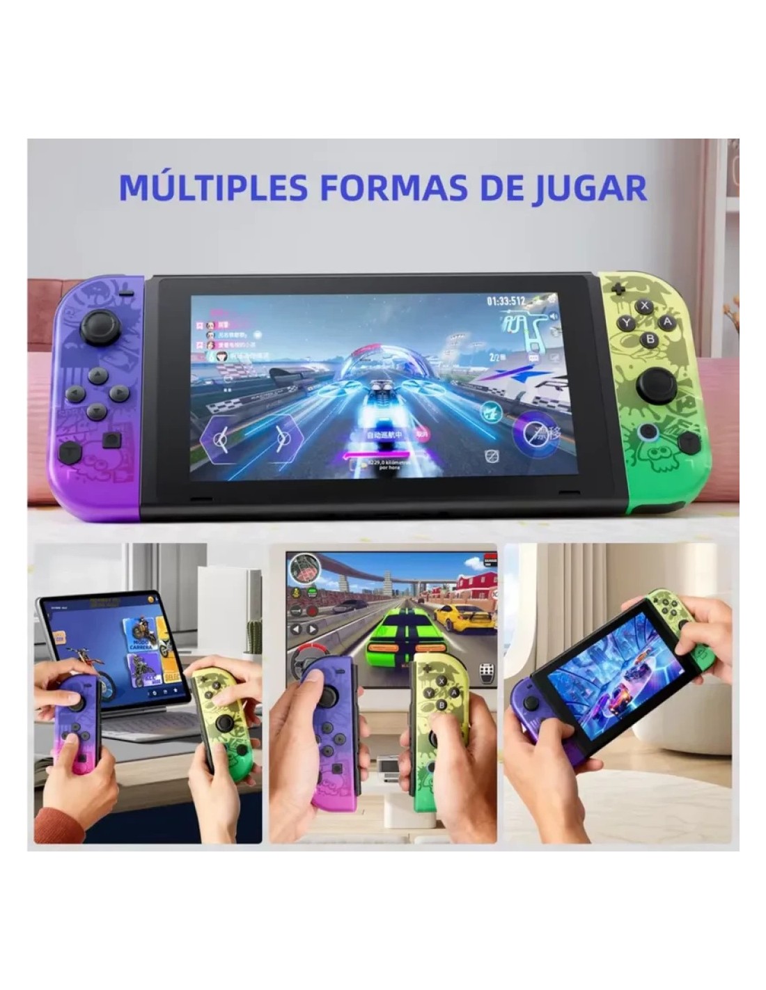 Mando J-C Set Izq/Dcha Púrpura/Verde Graffiti Switch 500mAh 15h