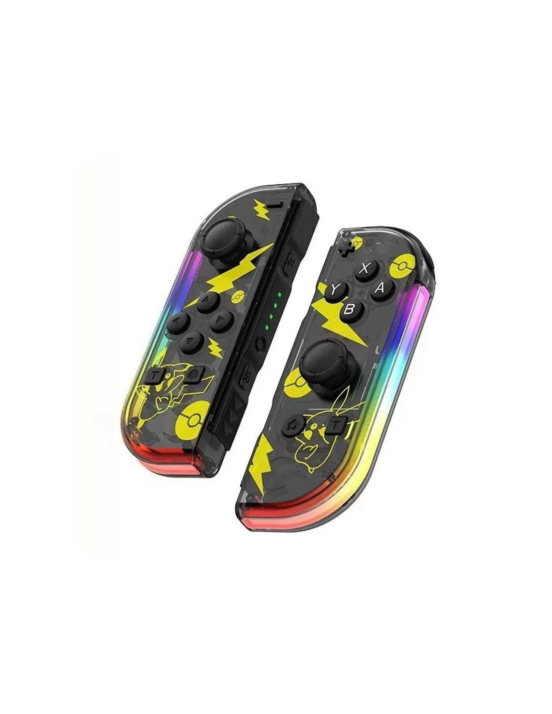 Mando J-C Set Izq/Dcha Transparente/Amarillo con RGB Switch 500mAh 15h
