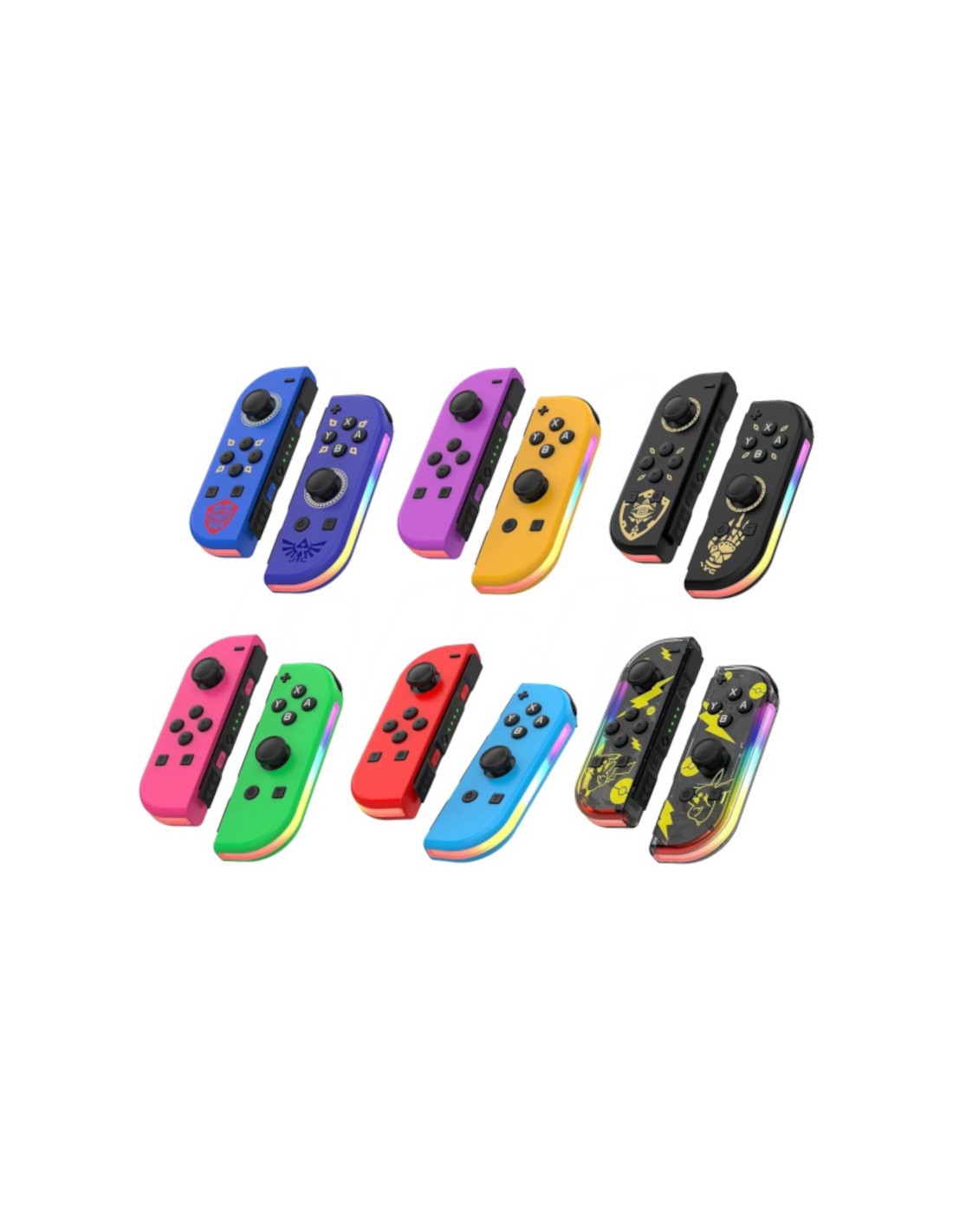 Mando J-C Set Izq/Dcha Transparente/Amarillo con RGB Switch 500mAh 15h