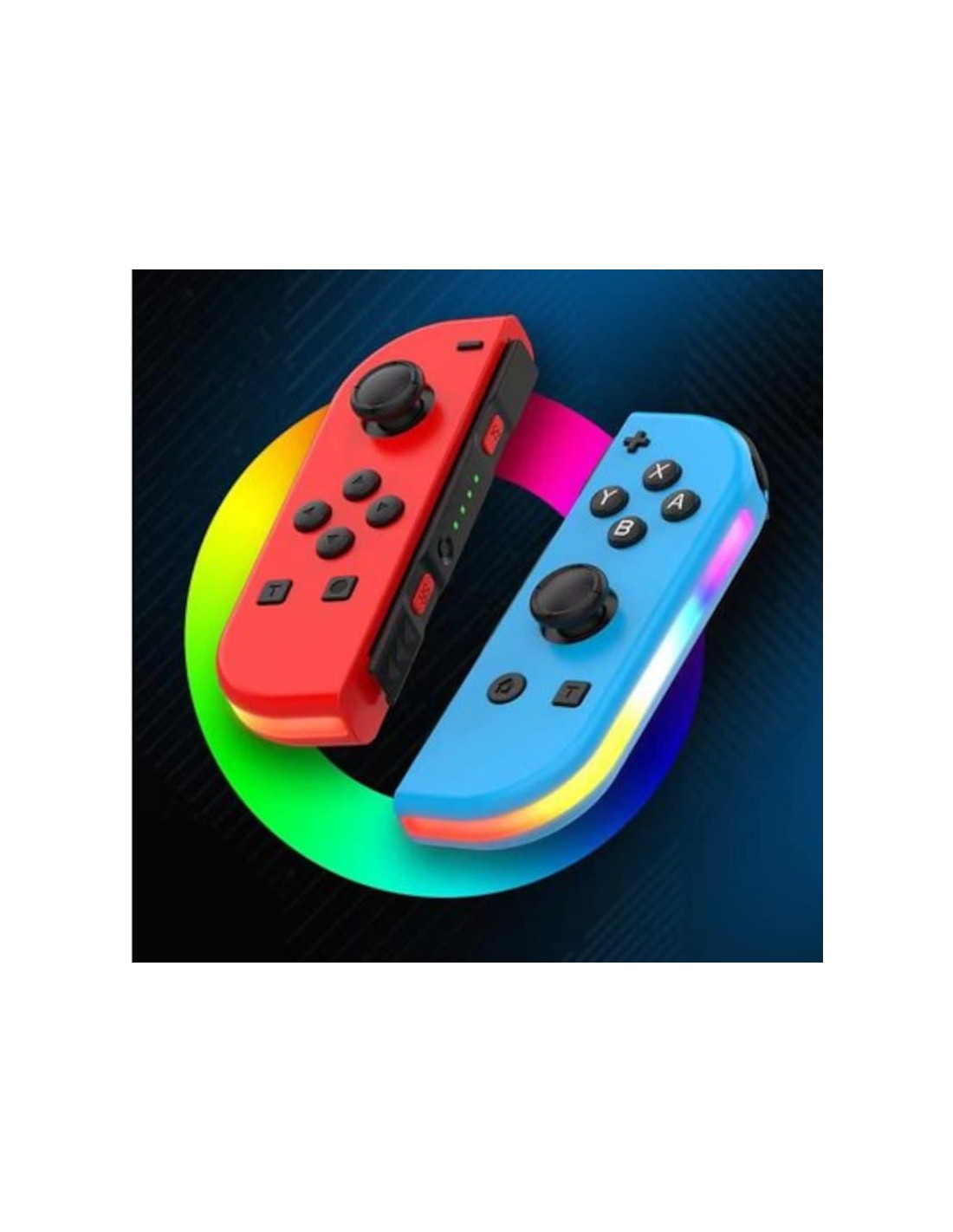 Mando J-C Set Izq/Dcha Transparente/Amarillo con RGB Switch 500mAh 15h