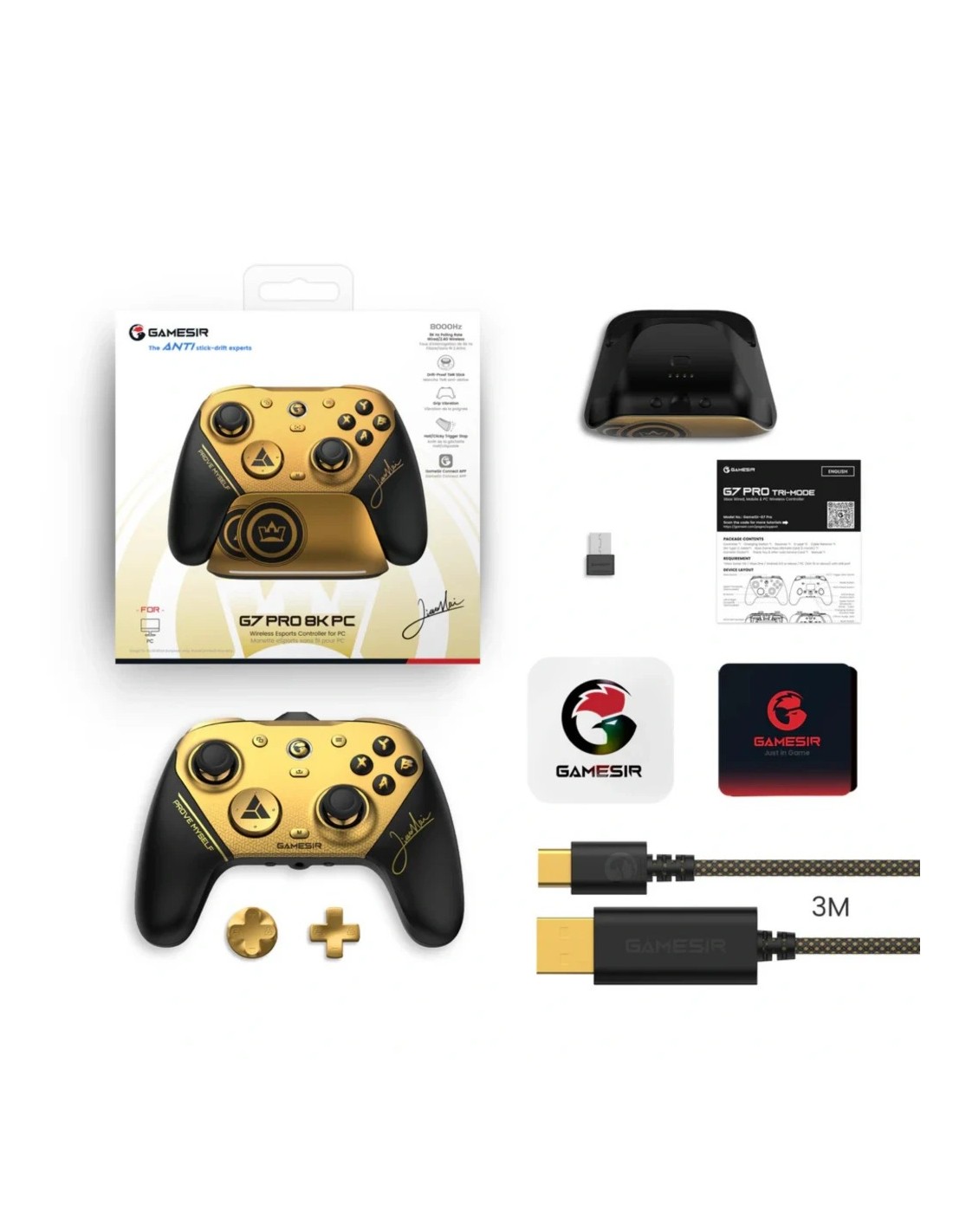 Mando inalámbrico GameSir G7 Pro 8K Champion Edition PC Bluetooth + 2.