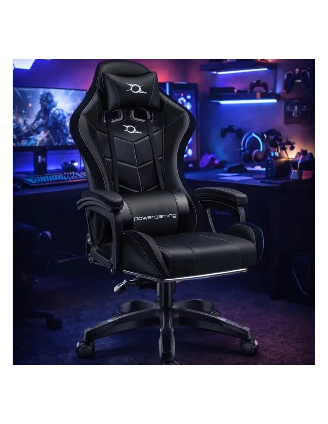 Silla gaming PowerGaming Negra 120kg en Logroño