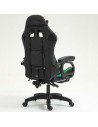 Silla PowerGaming LED RGB Altavoz Masaje Reposapiés Negro 120kg