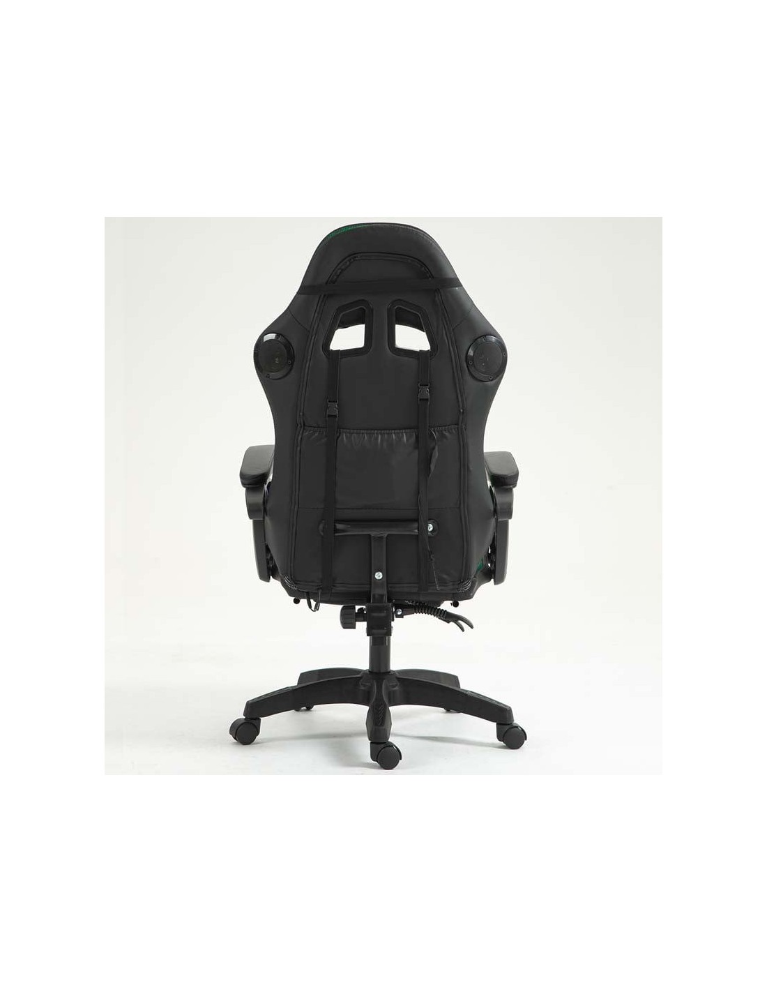 Silla PowerGaming LED RGB Altavoz Masaje Reposapiés Negro 120kg