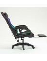 Silla PowerGaming LED RGB Altavoz Masaje Reposapiés Negro 120kg