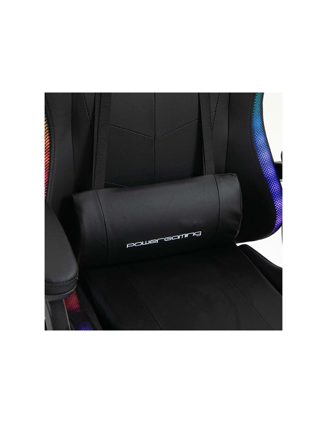 Silla PowerGaming LED RGB Altavoz Masaje Reposapiés Negro 120kg