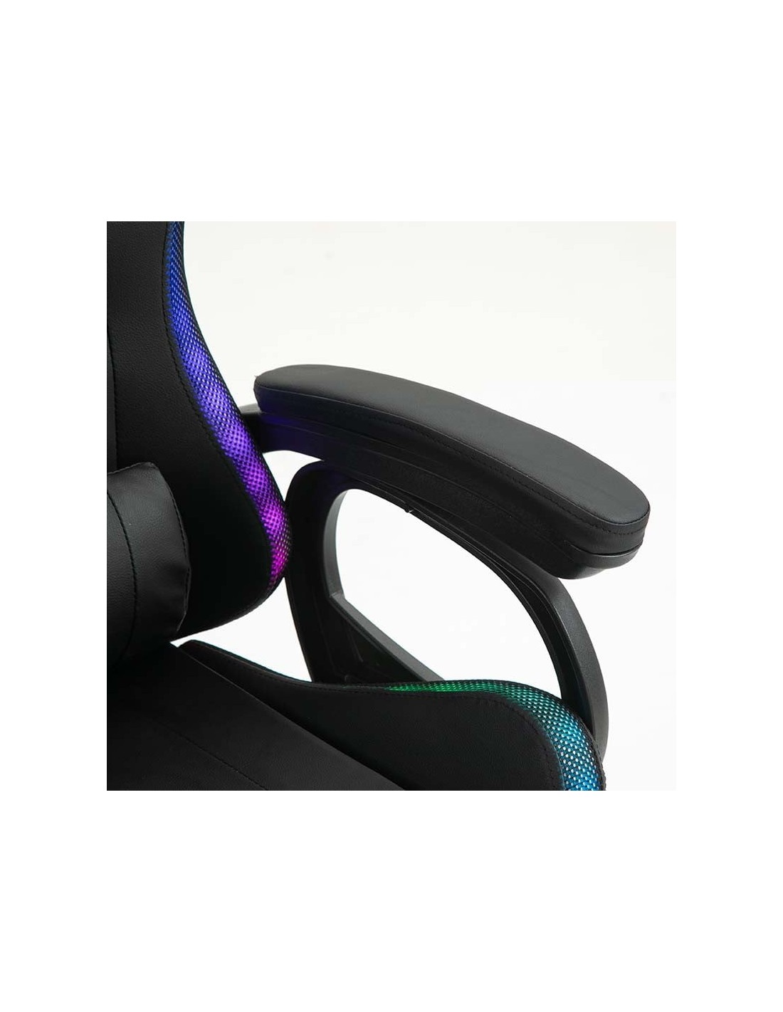 Silla PowerGaming LED RGB Altavoz Masaje Reposapiés Negro 120kg