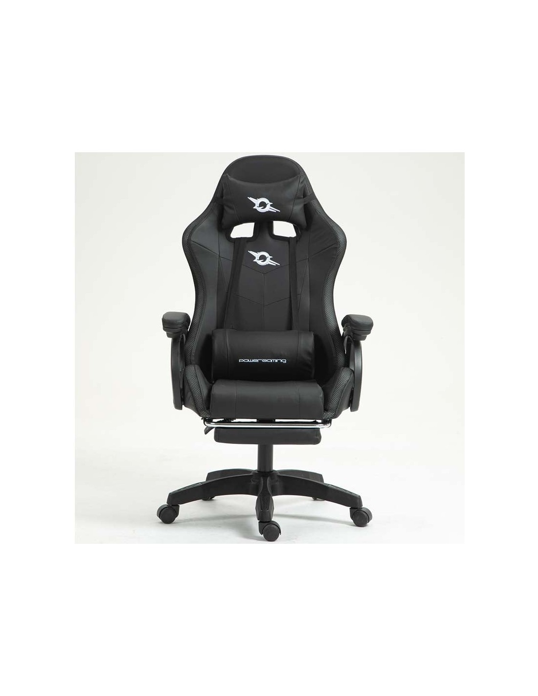 Silla PowerGaming LED RGB 7 puntos Masaje Reposapiés Negro 120kg