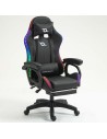 Silla PowerGaming LED RGB 7 puntos Masaje Reposapiés Negro 120kg