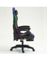 Silla PowerGaming LED RGB 7 puntos Masaje Reposapiés Negro 120kg