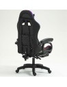 Silla PowerGaming LED RGB 7 puntos Masaje Reposapiés Negro 120kg