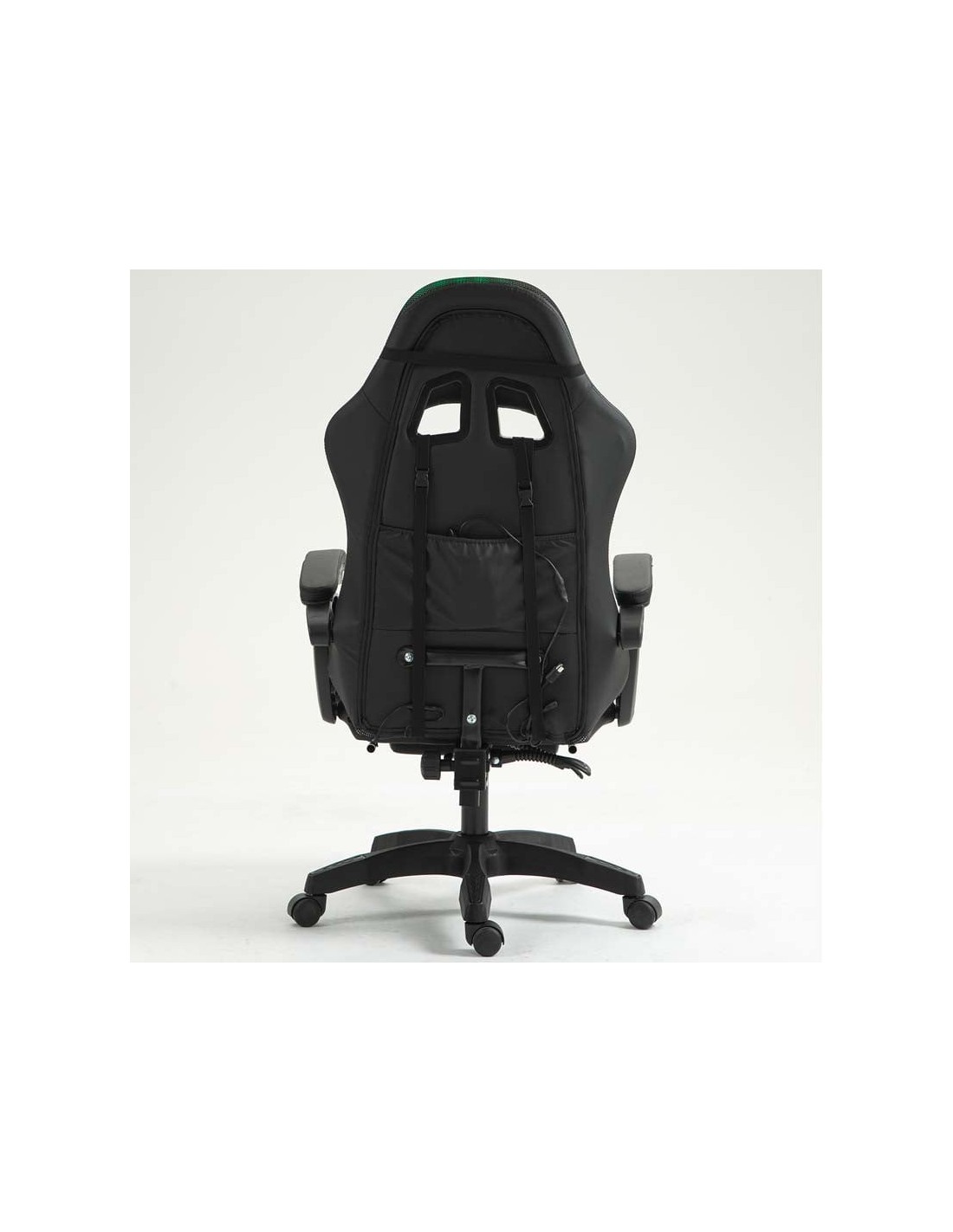 Silla PowerGaming LED RGB 7 puntos Masaje Reposapiés Negro 120kg