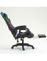 Silla PowerGaming LED RGB 7 puntos Masaje Reposapiés Negro 120kg