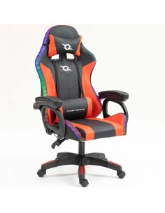 Silla PowerGaming LED RGB Negro+Rojo 120kg reposacabezas en Logroño 2