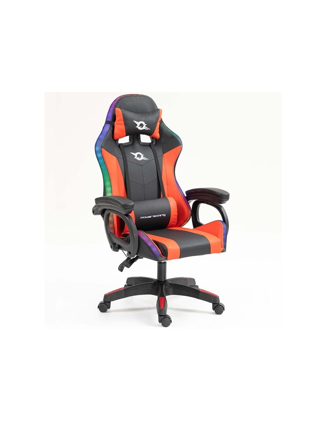 Silla PowerGaming LED RGB Negro+Rojo 120kg reposacabezas en Logroño