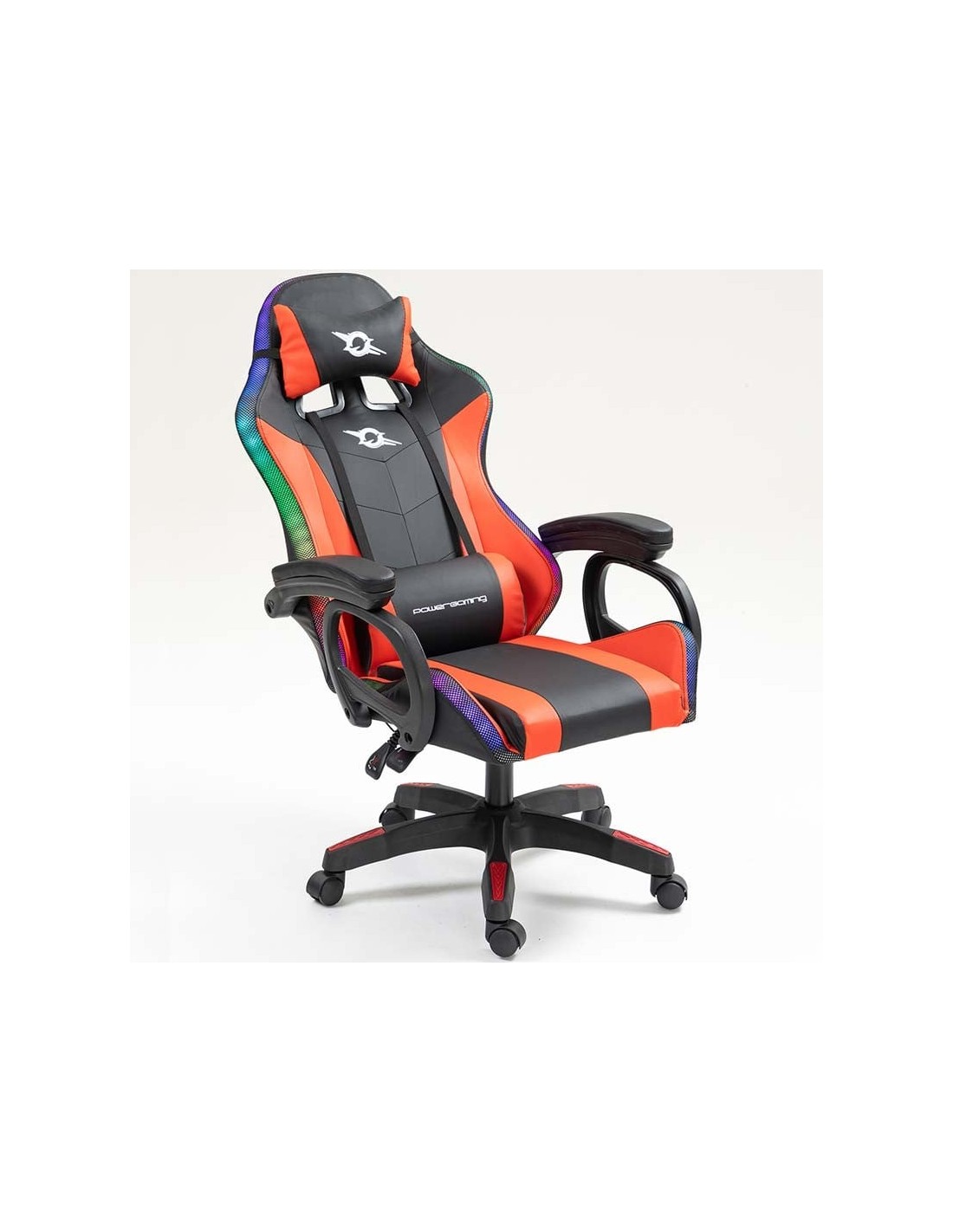 Silla PowerGaming LED RGB Negro+Rojo 120kg reposacabezas en Logroño
