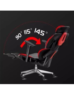 Silla gaming ergonómica Crato Gris reposabrazos 3D cojín lumbar malla  2