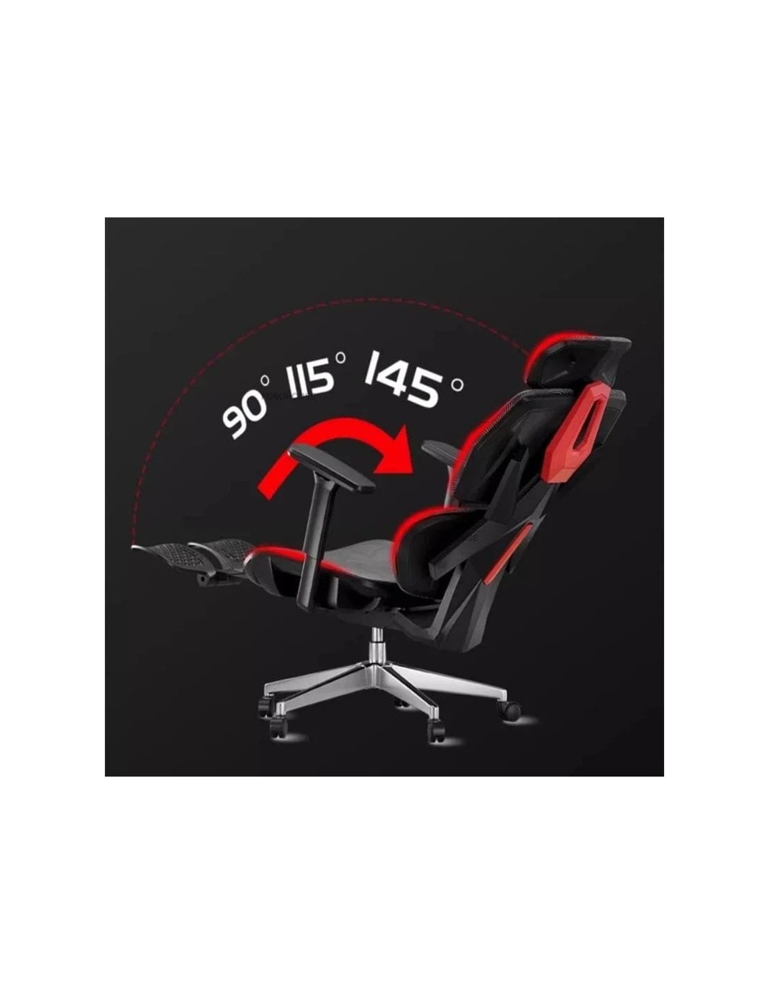 Silla gaming ergonómica Crato Gris reposabrazos 3D cojín lumbar malla 