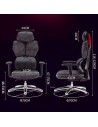 Silla gaming ergonómica Crato Gris reposabrazos 3D cojín lumbar malla 