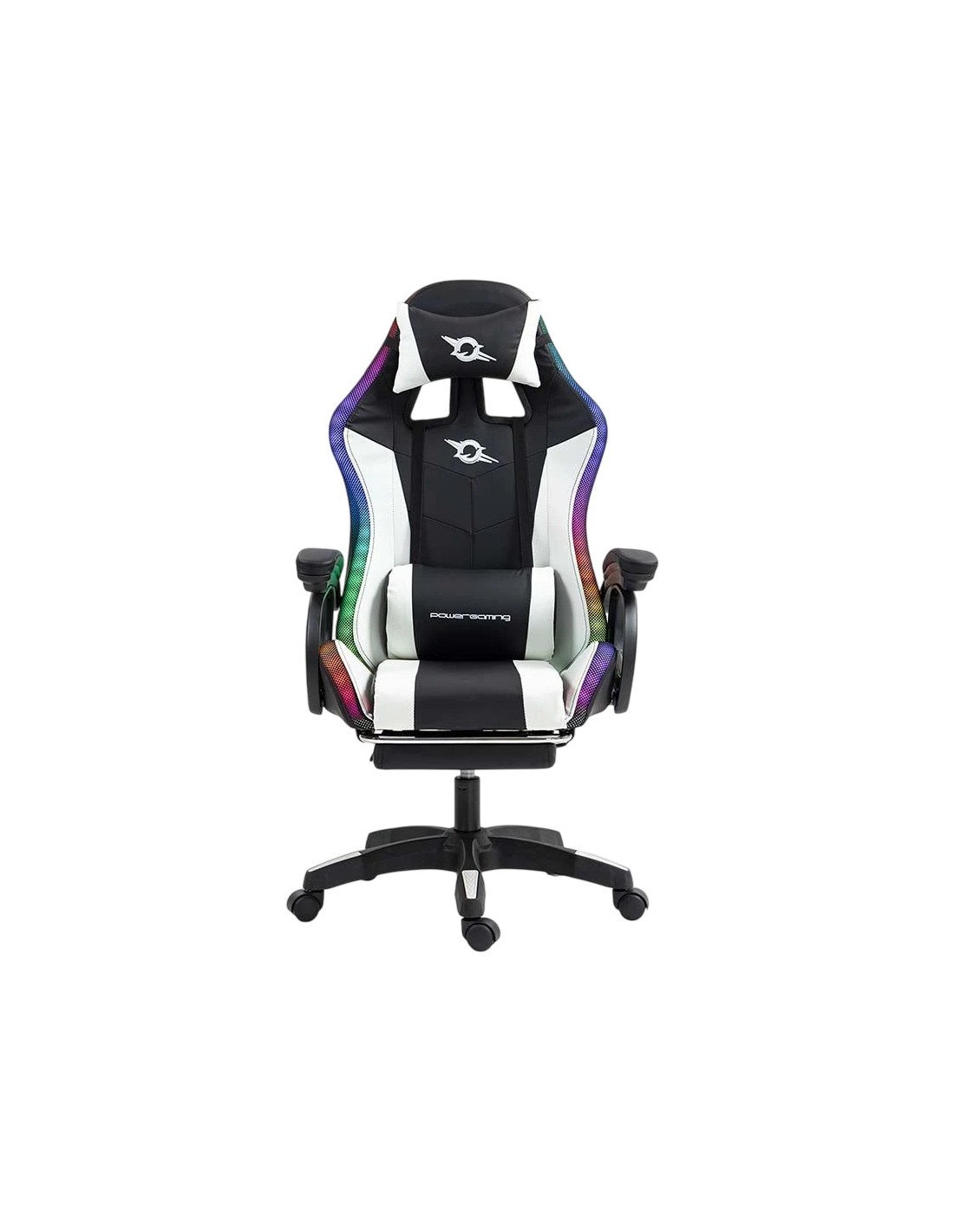 Silla gaming PowerGaming LED RGB con Altavoz Bluetooth, Masaje y Repos