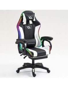 Silla gaming PowerGaming LED RGB con Altavoz Bluetooth, Masaje y Repos 2
