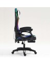 Silla gaming PowerGaming LED RGB con Altavoz Bluetooth, Masaje y Repos