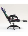 Silla gaming PowerGaming LED RGB con Altavoz Bluetooth, Masaje y Repos