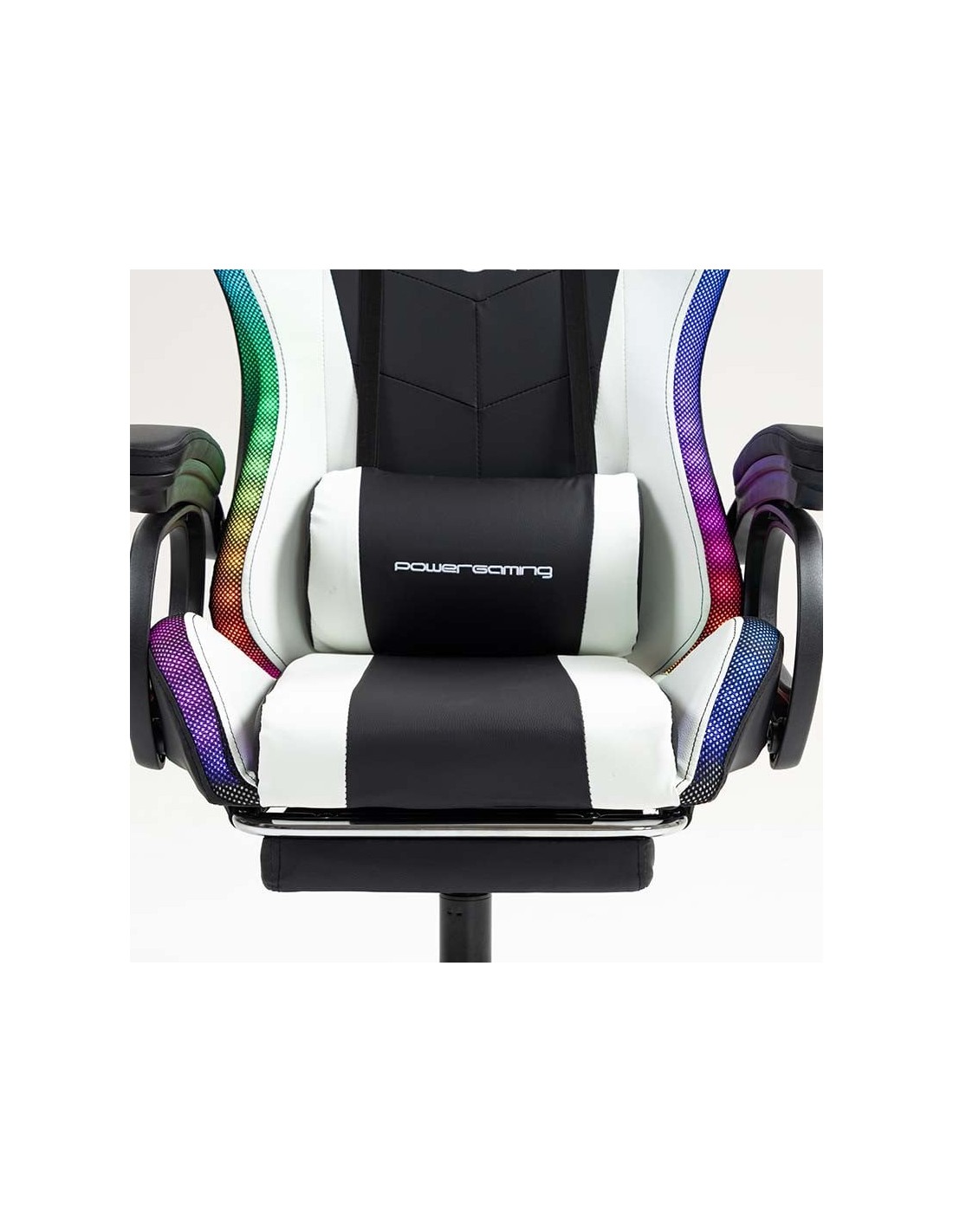 Silla gaming PowerGaming LED RGB con Altavoz Bluetooth, Masaje y Repos