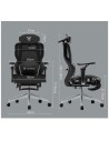 Amarante Negro reclinable cojín lumbar tela Silla de oficina ergonómic