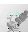 Powerbasic Pinhel Gris reposabrazos 4D reclinable reposacabezas cojín 