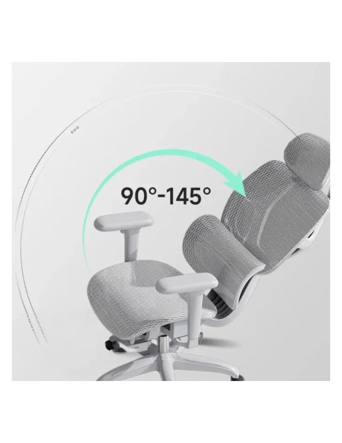Powerbasic Pinhel Gris reposabrazos 4D reclinable reposacabezas cojín 