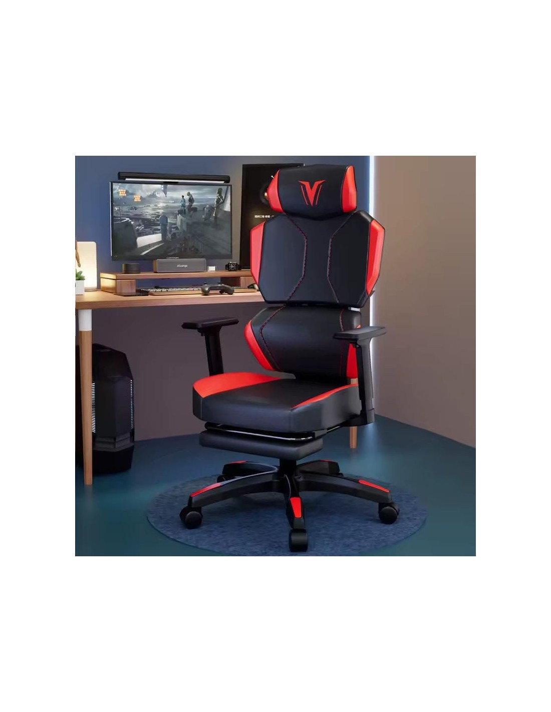 Silla gaming ergonómica Obidos Roja reposapiés en Logroño